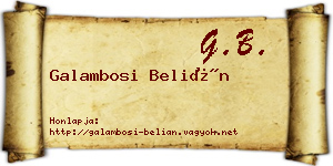 Galambosi Belián névjegykártya